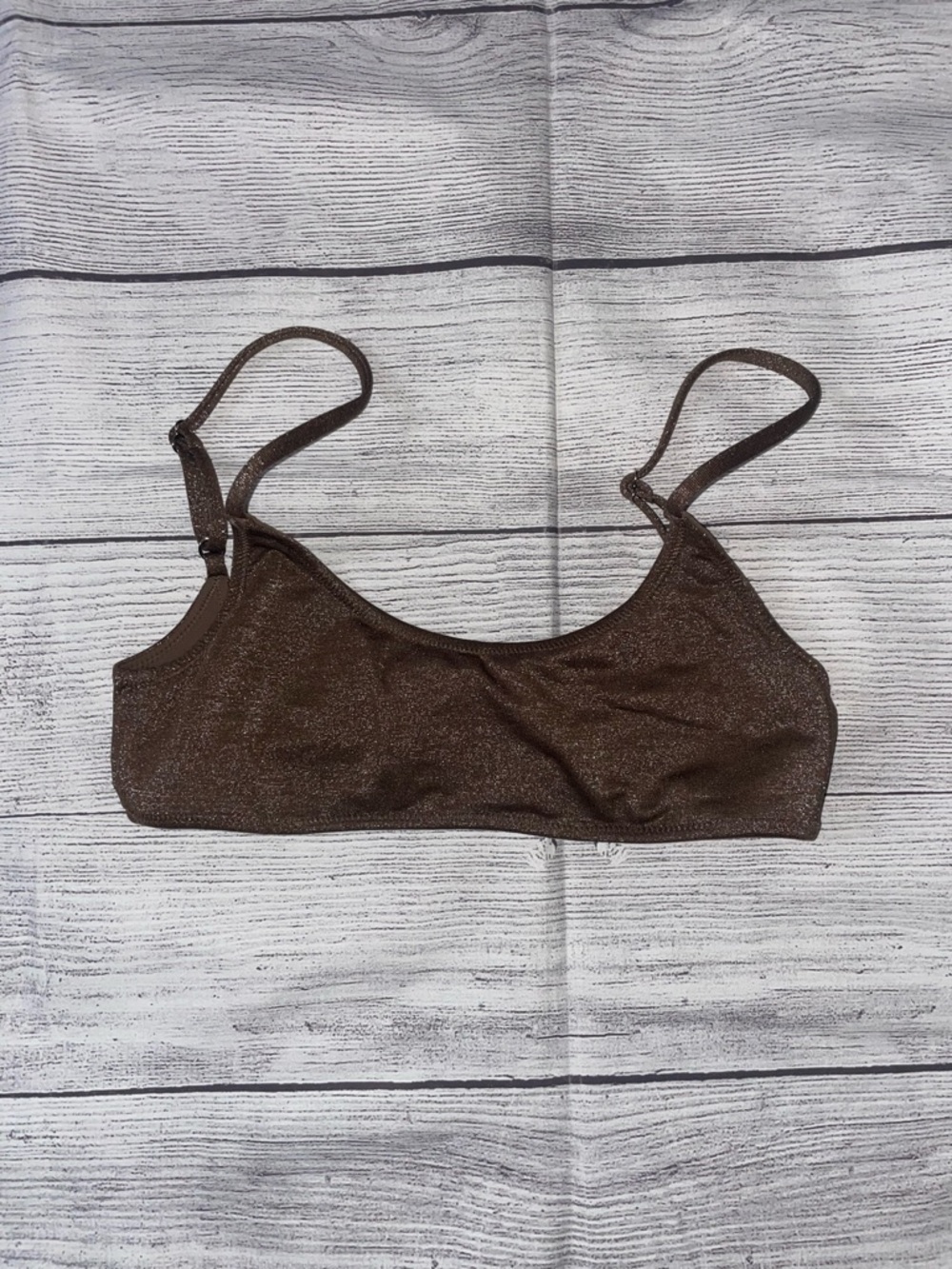 TJ Swim Shimmery Brown Swim Top